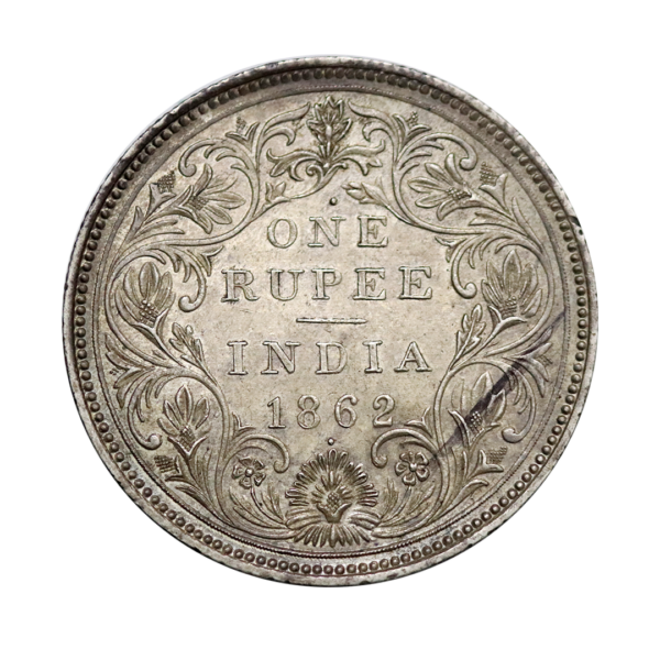 1862 Victoria Queen British India 1 Rupee 1/1